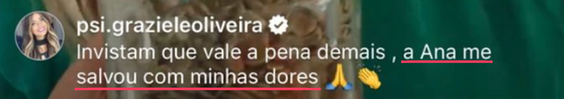 Depoimento de aluna com resultado destacado