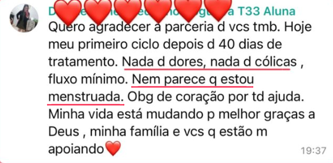 Depoimento de aluna com resultado destacado