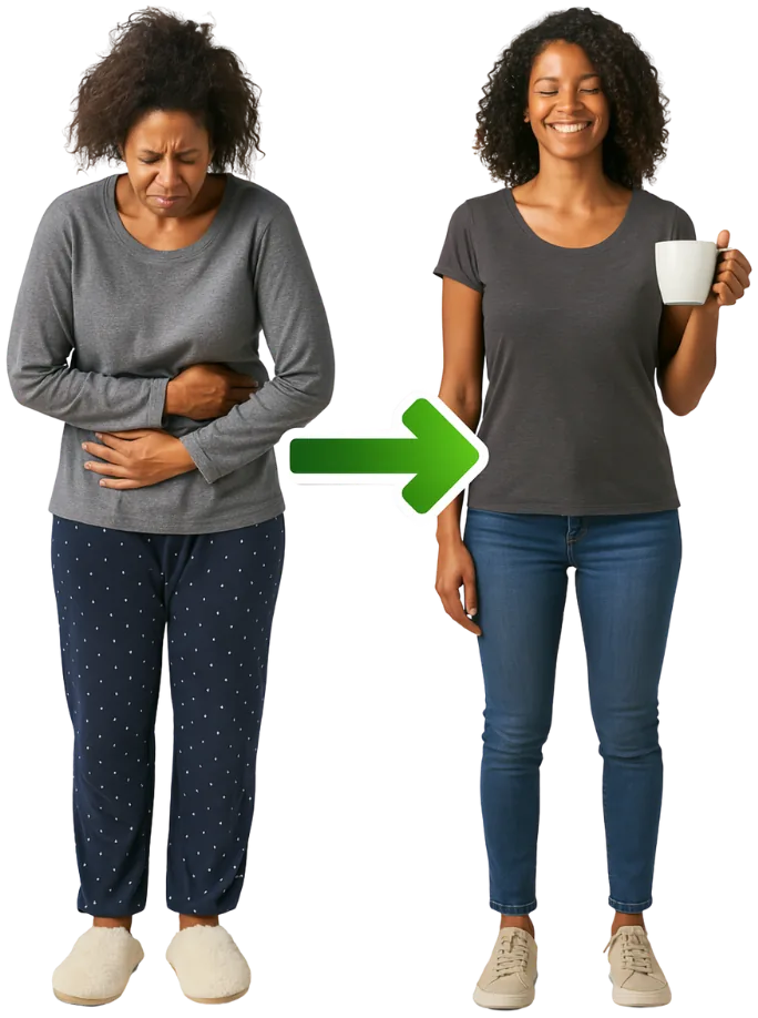 Transformação: de mulher com dor para mulher sorrindo